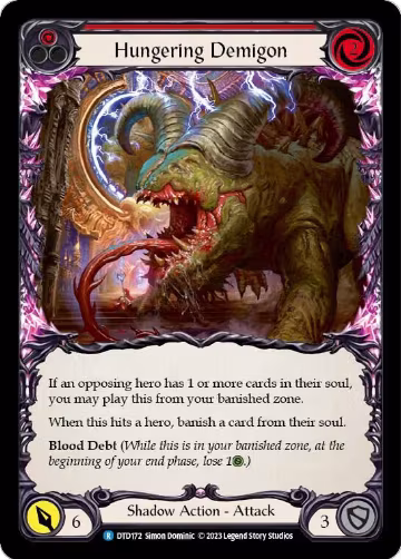 Hungering Demigon (Red) (DTD172), Dusk till Dawn — Flesh & Blood card price