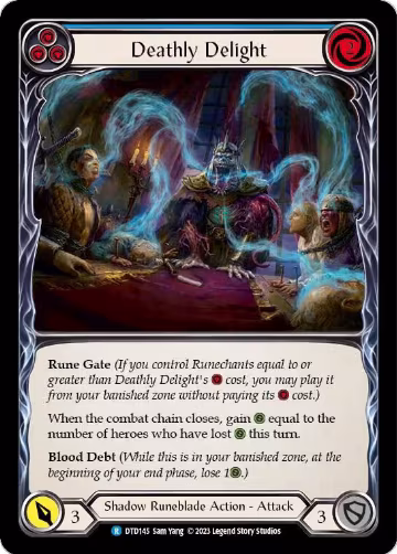 Deathly Delight (Blue) (DTD145), Dusk till Dawn — Flesh & Blood card price
