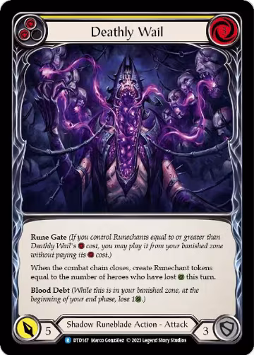Deathly Wail (Yellow) (DTD147), Dusk till Dawn — Flesh & Blood card price