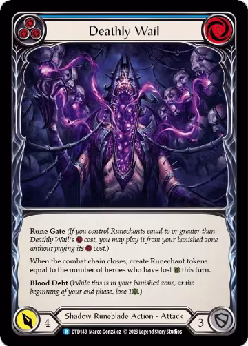 Deathly Wail (Blue) (DTD148), Dusk till Dawn — Flesh & Blood card price