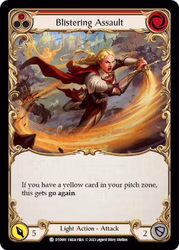 Blistering Assault (Red) (DTD091), Dusk till Dawn — Flesh & Blood card price
