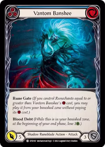 Vantom Banshee (Blue) (DTD157), Dusk till Dawn — Flesh & Blood card price