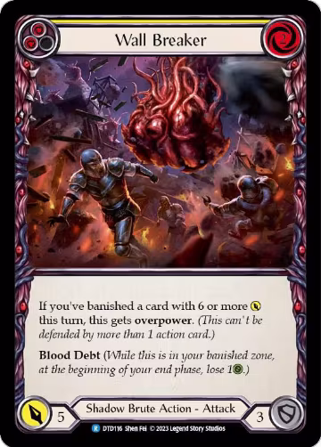 Wall Breaker (Yellow) (DTD116), Dusk till Dawn — Flesh & Blood card price