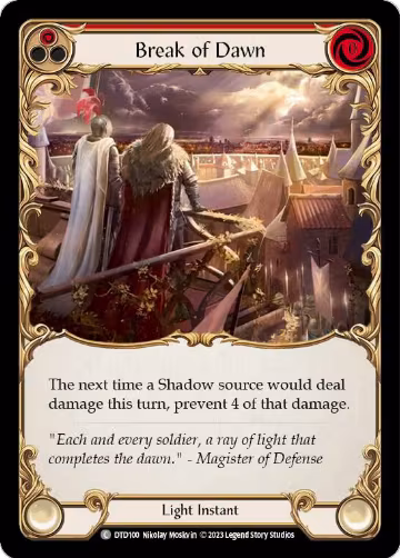 Break of Dawn (Red) (DTD100), Dusk till Dawn — Flesh & Blood card price