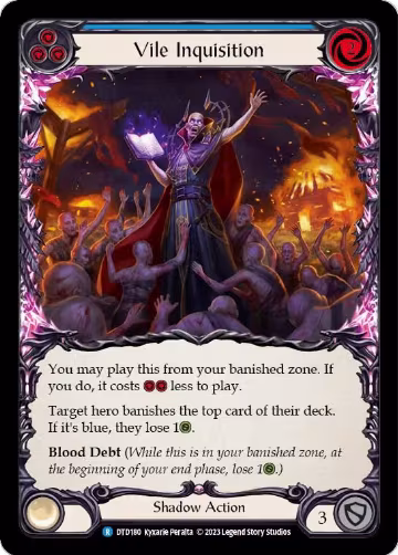 Vile Inquisition (Blue) (DTD180), Dusk till Dawn — Flesh & Blood card price