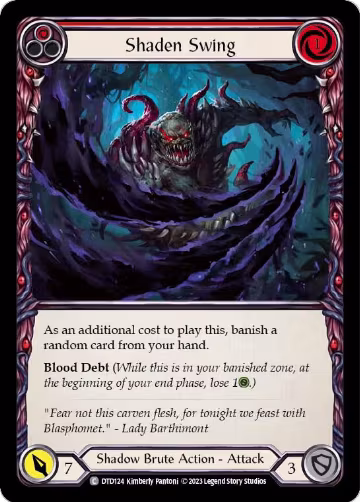 Shaden Swing (Red) (DTD124), Dusk till Dawn — Flesh & Blood card price