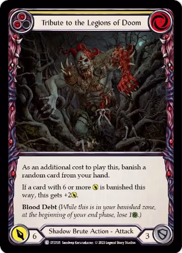 Tribute to the Legions of Doom (Yellow) (DTD131), Dusk till Dawn — Flesh & Blood card price