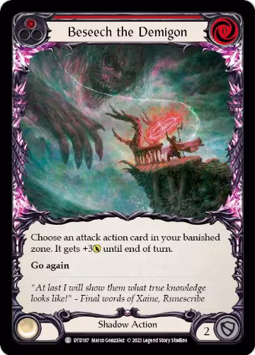 Beseech the Demigon (Red) (DTD187), Dusk till Dawn — Flesh & Blood card price