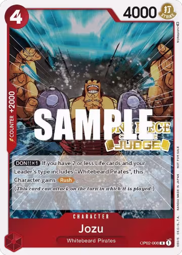 Jozu (Judge) (OP02-008), One Piece Promotion Cards — One Piece card price