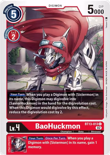 BaoHuckmon (BT13-013 C), Versus Royal Knights — Digimon card price