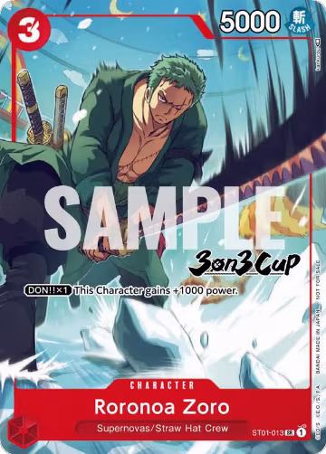 Roronoa Zoro (3-on-3 Cup) [Participant] (ST01-013), One Piece Promotion Cards — One Piece card price