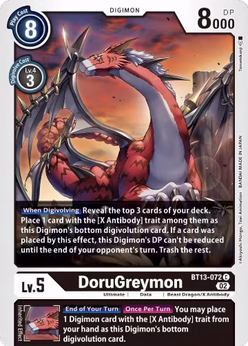 DoruGreymon (BT13-072 C), Versus Royal Knights — Digimon card price