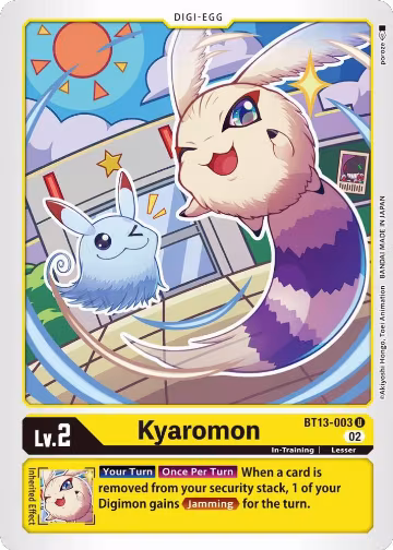 Kyaromon (BT13-003 U), Versus Royal Knights — Digimon card price