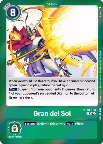 Gran del Sol (Event Pack 5) (BT10-103 U), Xros Encounter — Digimon card price