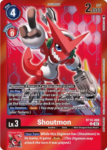 Shoutmon (Event Pack 5) (BT10-008 U), Xros Encounter — Digimon card price