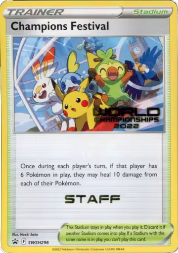 Champions Festival - SWSH296 (World Championships 2022) [Staff] (SWSH296), Sword & Shield Promo Cards — Pokémon card price