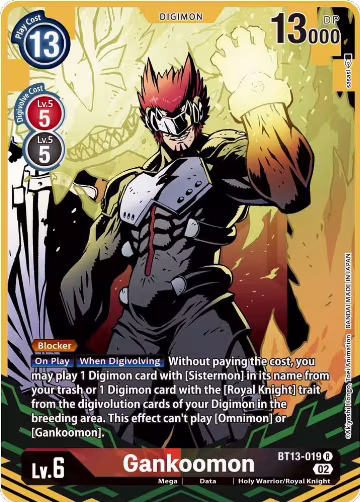 Gankoomon (Alternate Art) (BT13-019 R), Versus Royal Knights — Digimon card price