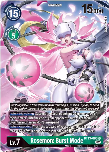 Rosemon: Burst Mode (Alternate Art) (BT13-060 SR), Versus Royal Knights — Digimon card price