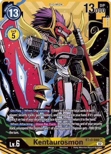 Kentaurosmon (Alternate Art) (BT13-046 SR), Versus Royal Knights — Digimon card price