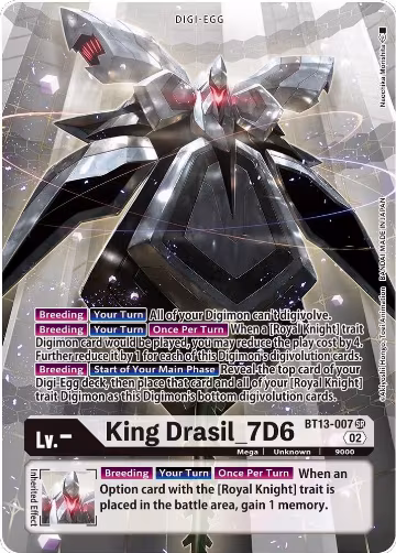 King Drasil_7D6 (Alternate Art) (BT13-007 SR), Versus Royal Knights — Digimon card price