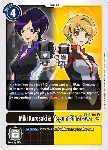 Miki Kurosaki & Megumi Shirakawa (BT13-101 U), Versus Royal Knights — Digimon card price