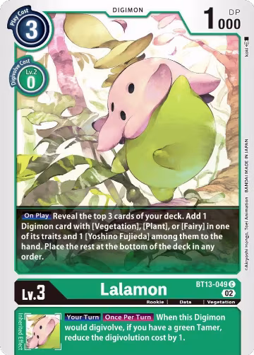 Lalamon (BT13-049 C), Versus Royal Knights — Digimon card price