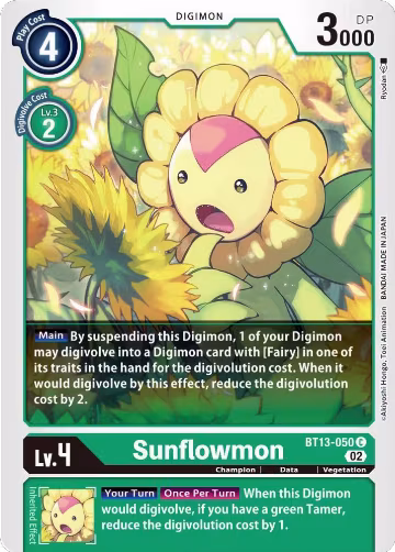 Sunflowmon (BT13-050 C), Versus Royal Knights — Digimon card price