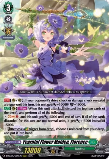 Yearnful Flower Maiden, Florence (D-SS05/009EN), D-SS05: Festival Booster 2023 — Vanguard card price