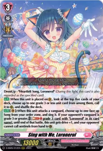 Sing with Me, Loronerol (D-SS05/012EN), D-SS05: Festival Booster 2023 — Vanguard card price