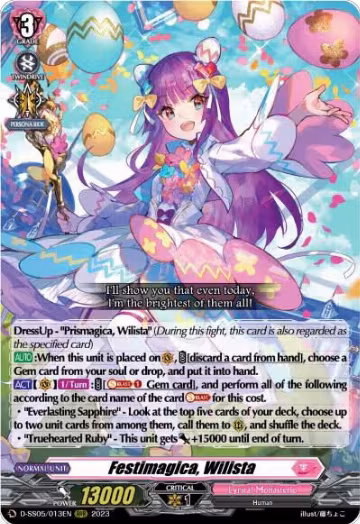 Festimagica, Wilista (D-SS05/013EN), D-SS05: Festival Booster 2023 — Vanguard card price