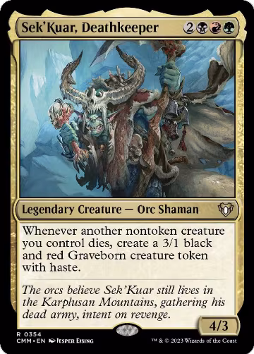 Sek'Kuar, Deathkeeper (354), Commander Masters — Magic card price