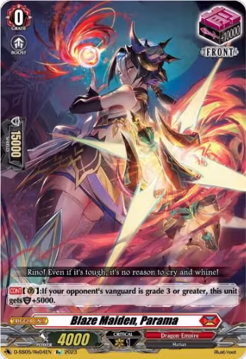 Blaze Maiden, Parama (D-SS05/Re04EN), D-SS05: Festival Booster 2023 — Vanguard card price