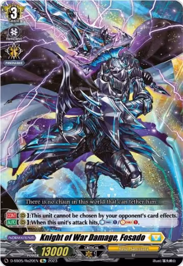 Knight of War Damage, Fosado (D-SS05/Re20EN), D-SS05: Festival Booster 2023 — Vanguard card price