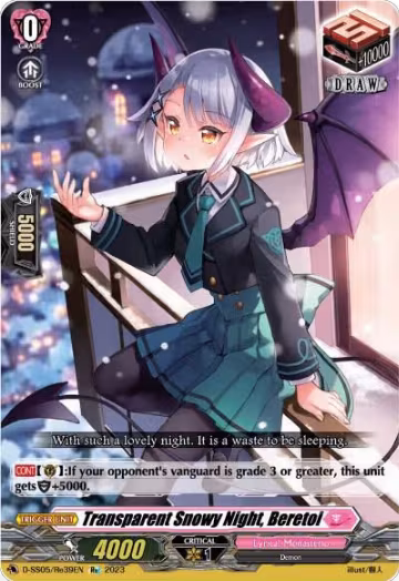 Transparent Snowy Night, Beretoi (D-SS05/Re39EN), D-SS05: Festival Booster 2023 — Vanguard card price