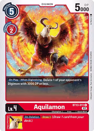 Aquilamon (BT13-011 C), Versus Royal Knights — Digimon card price