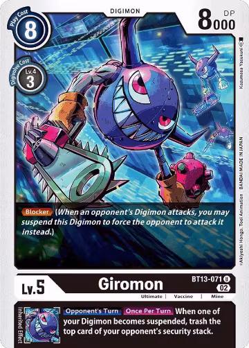 Giromon (BT13-071 U), Versus Royal Knights — Digimon card price