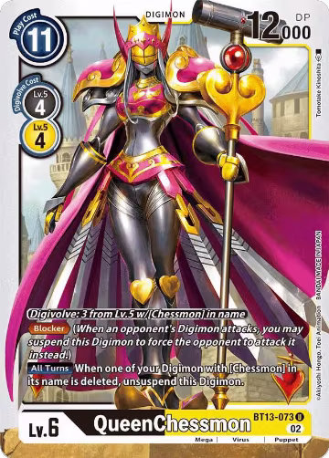 QueenChessmon (BT13-073 U), Versus Royal Knights — Digimon card price