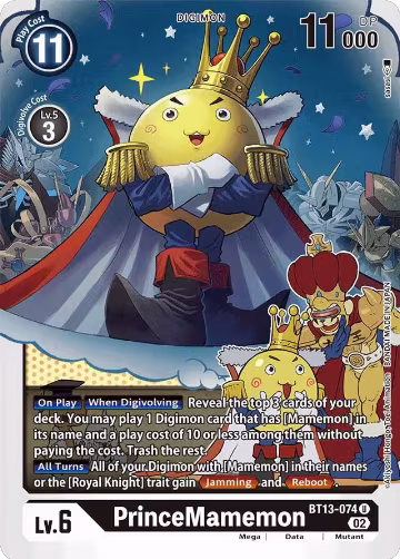 PrinceMamemon (BT13-074 U), Versus Royal Knights — Digimon card price