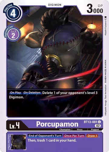 Porcupamon (BT13-081 C), Versus Royal Knights — Digimon card price