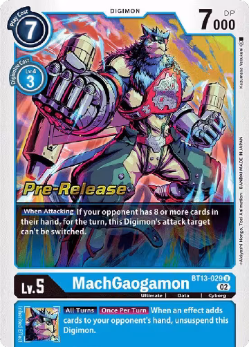 MachGaogamon (BT13-029 U), Versus Royal Knights Pre-Release Cards — Digimon card price