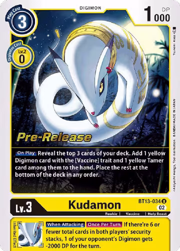 Kudamon (BT13-034 U), Versus Royal Knights Pre-Release Cards — Digimon card price