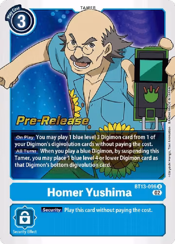 Homer Yushima (BT13-096 U), Versus Royal Knights Pre-Release Cards — Digimon card price