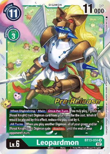 Leopardmon (BT13-056 R), Versus Royal Knights Pre-Release Cards — Digimon card price