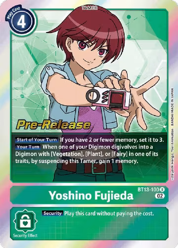 Yoshino Fujieda (BT13-100 R), Versus Royal Knights Pre-Release Cards — Digimon card price