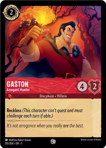Gaston - Arrogant Hunter (110/204), The First Chapter — Lorcana card price