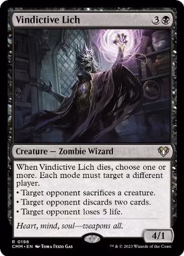 Vindictive Lich (196), Commander Masters — Magic card price