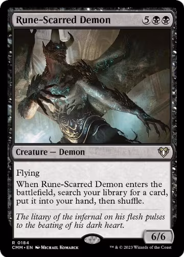 Rune-Scarred Demon (184), Commander Masters — Magic card price