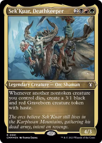 Sek'Kuar, Deathkeeper (Foil Etched) (591), Commander Masters — Magic card price