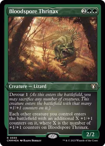 Bloodspore Thrinax (Foil Etched) (555), Commander Masters — Magic card price