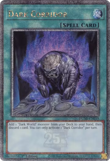 Dark Corridor (Quarter Century Secret Rare) (DUNE-EN059), Duelist Nexus — Yu-Gi-Oh! card price